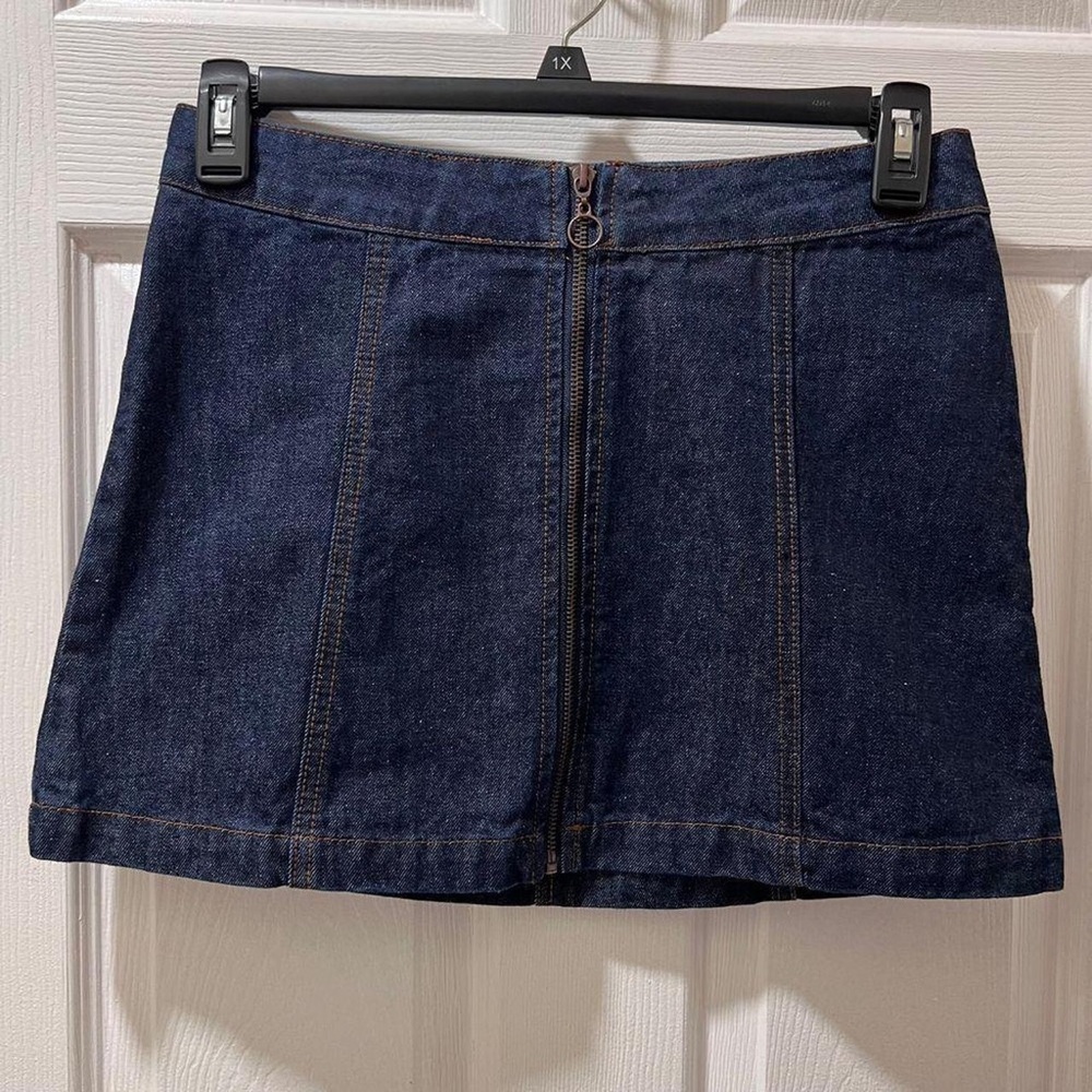 Altar'd State Navy Denim Mini Skirt